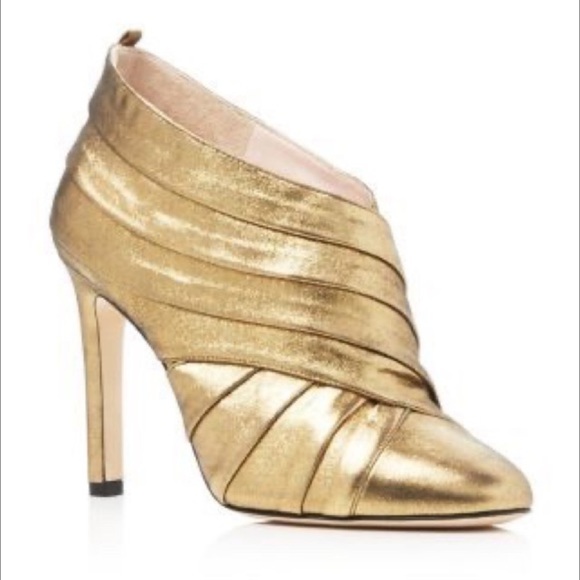 SJP by Sarah Jessica Parker Shoes - SJP by Sarah Jessica Parker Echo Pleated Bootie in Karat (gold) leather size 9.5